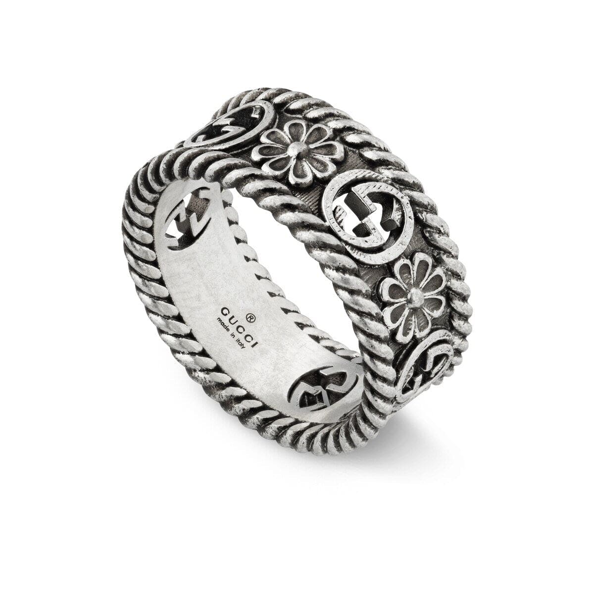 Double Gucci Interlocking Gucci Flowers Ring