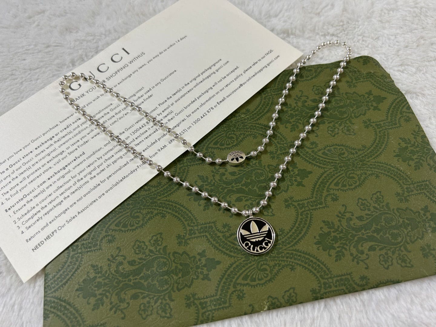 Double Gucci x Adidas Pendant Boule Necklace