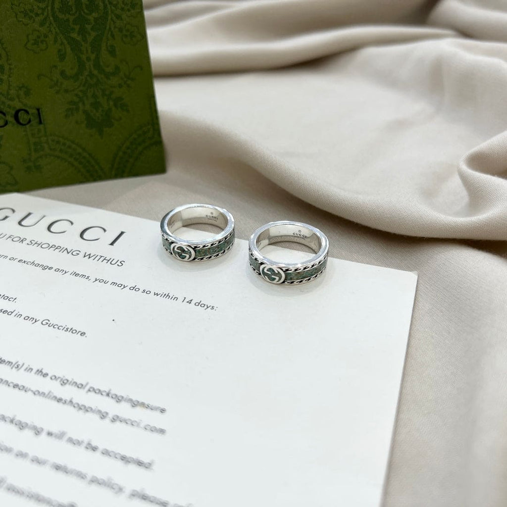 Double Gucci Interlocking Gucci Turquoise Ring