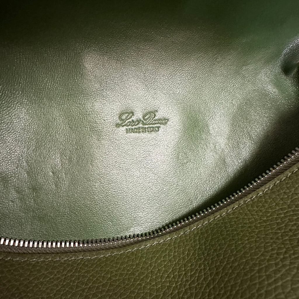 EXTRA POCKET BACKPACK L23.5 IN PINE GREEN CALFSKIN WITH SILVER HARDWARE