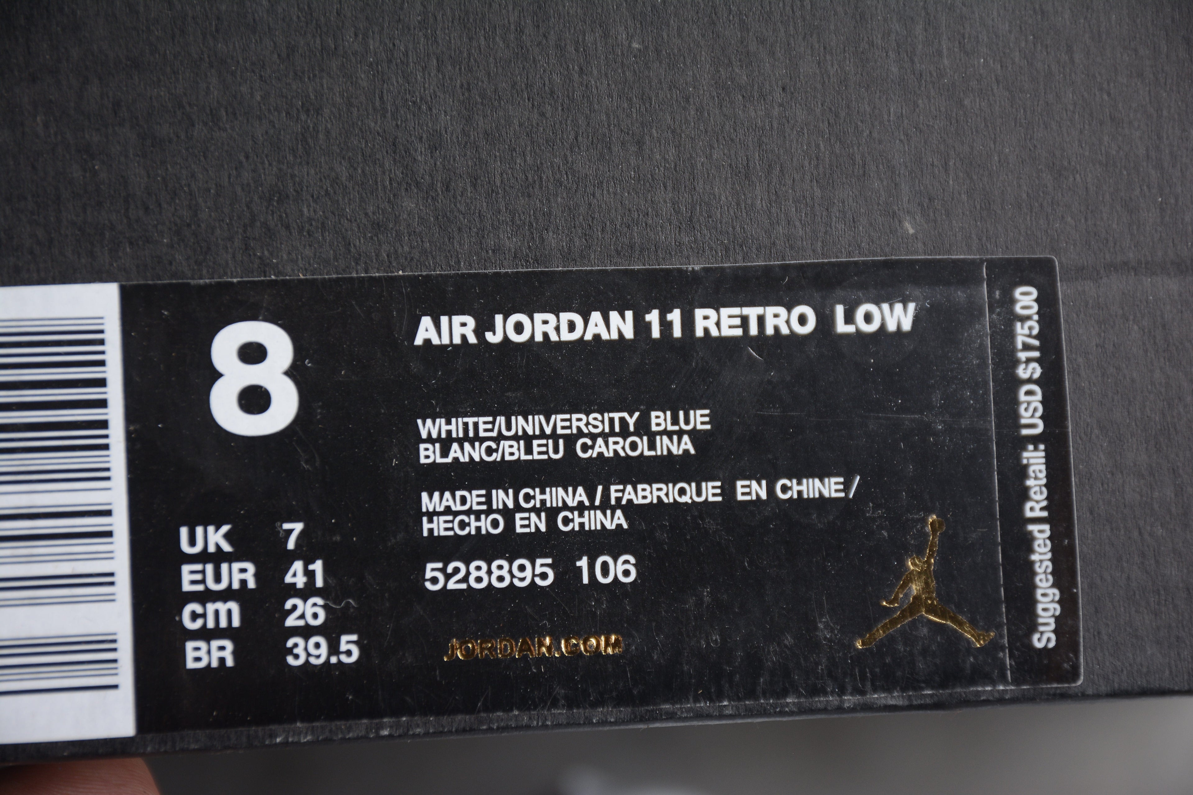 AJ 11 Low  " White & University Blue "