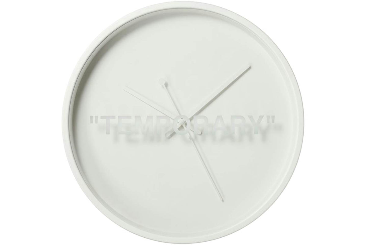 Virgil Abloh x IKEA MARKERAD "TEMPORARY" Wall Clock - White