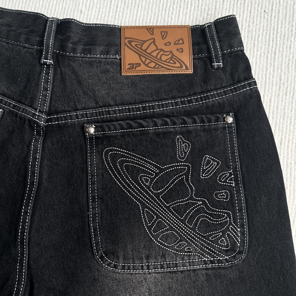 Broken P Denim Jeans Shorts