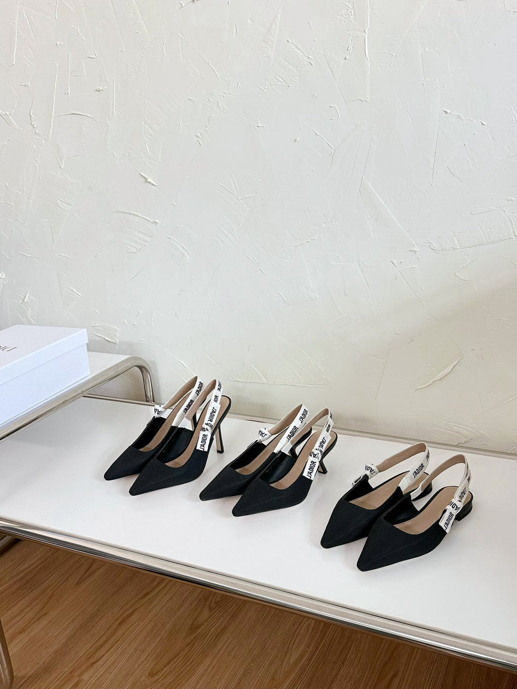 DIOR J'A SLINGBACK PUMP BLACK TECHNICAL FABRIC 10 CM