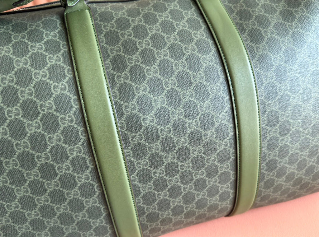 GUCCI 25S OPHIDIA MEDIUM BAG 52 CM IN MOSS GREEN CALFSKIN