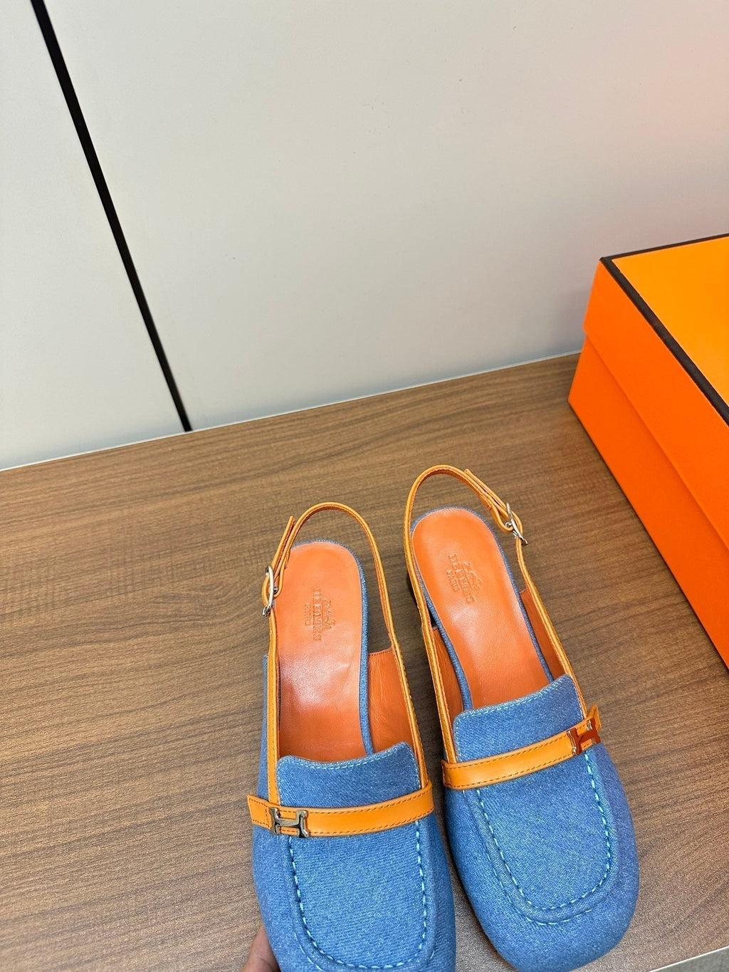 HERMES Infinie 50 pump azure blue