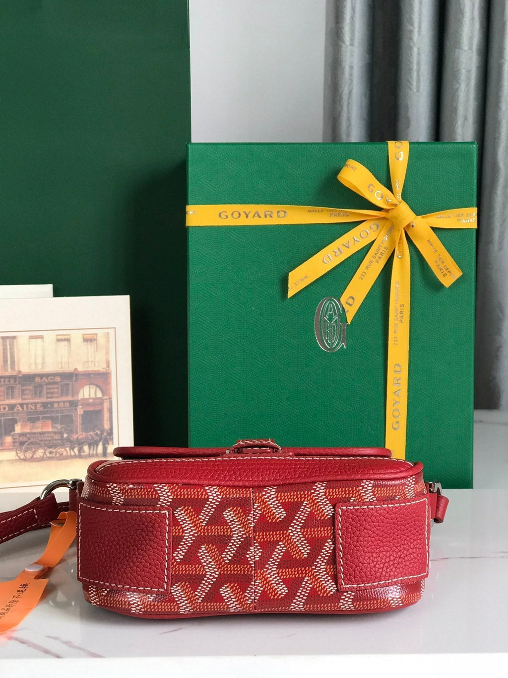 GRAND BLEU 16 IN CLASSIC RED GOYARDINE CANVAS AND LAMBSKIN