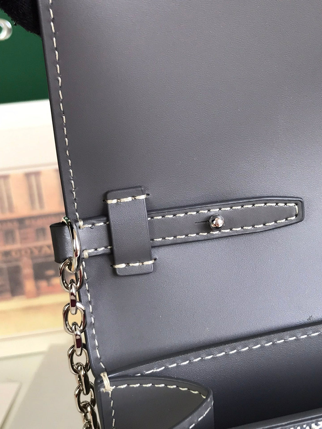 DUCHESSE MARIE-CAROLINE BAG 25 IN GRAY GOYARDINE CANVAS AND SMOOTH CALFSKIN