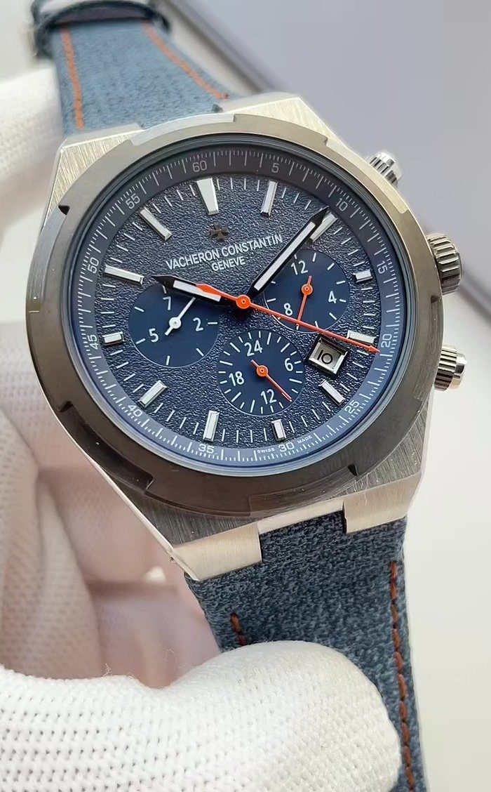 Vacheron Constantin Blue Fabric Strap Chronograph Watch