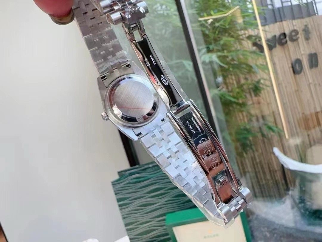 Rolex Pink Dial Silver Bracelet Watch