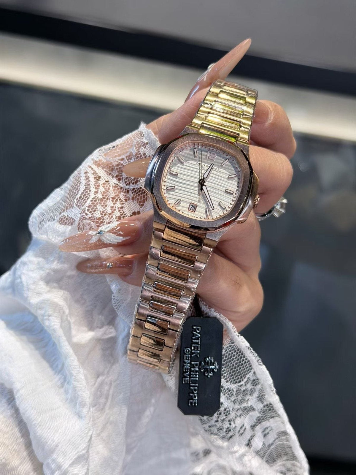 Patek Philippe White Dial Rose Gold Watch