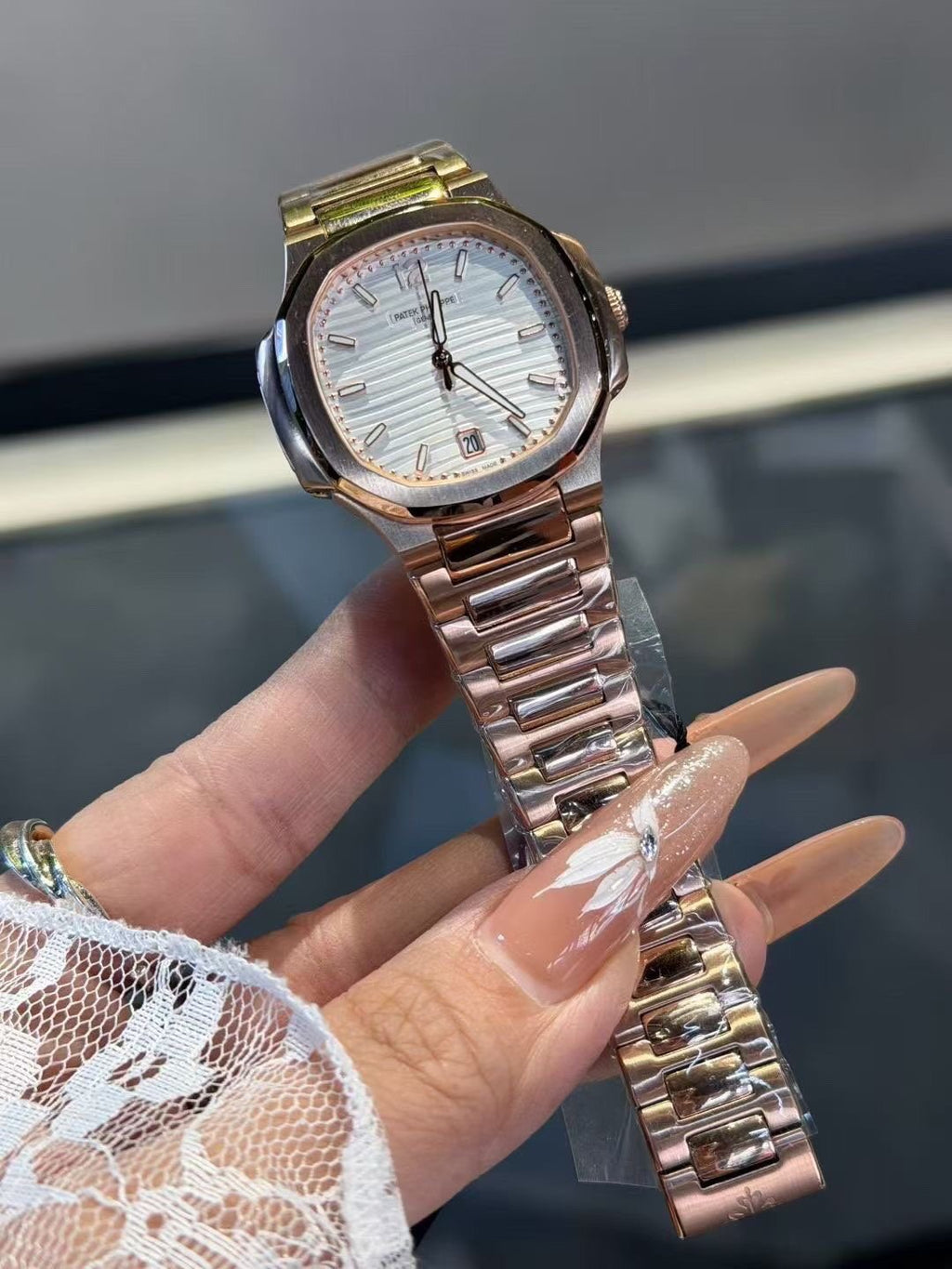 Patek Philippe White Dial Rose Gold Watch
