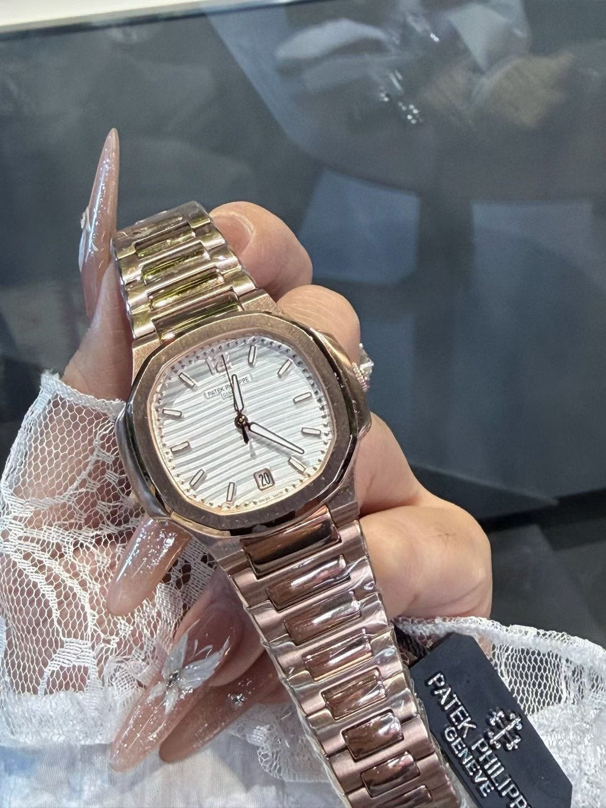 Patek Philippe White Dial Rose Gold Watch