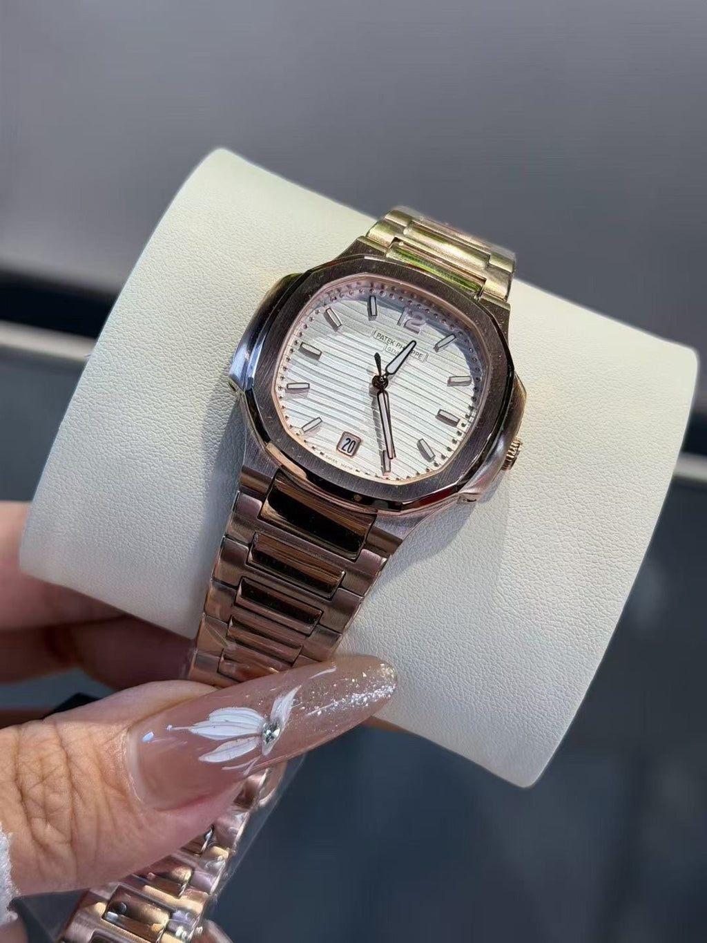 Patek Philippe White Dial Rose Gold Watch