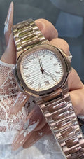 Patek Philippe White Dial Rose Gold Watch
