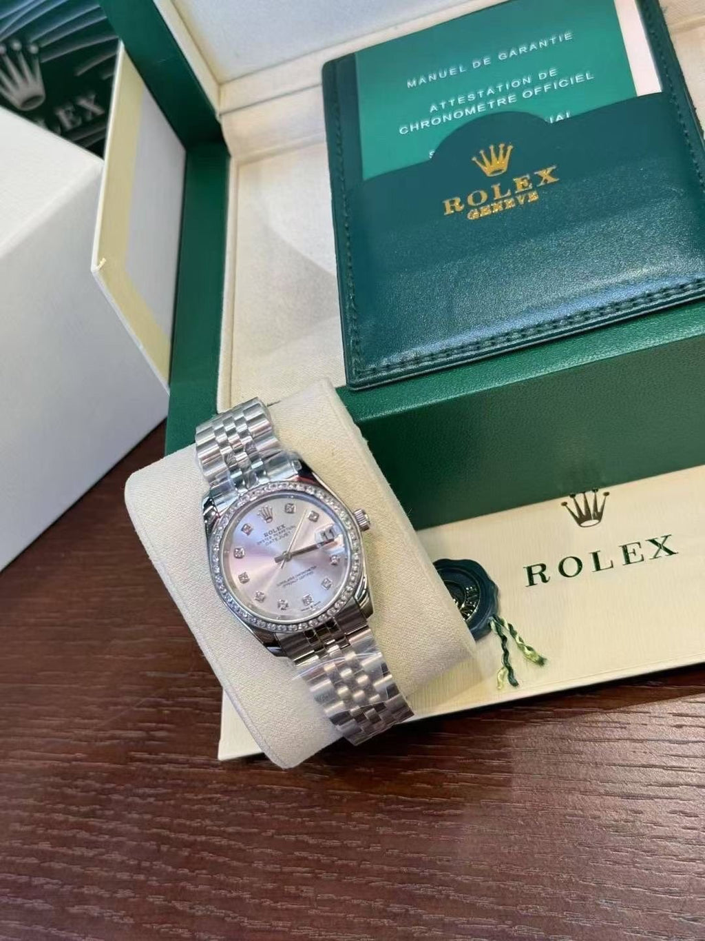 Rolex Iridescent Dial Metal Bracelet Watch