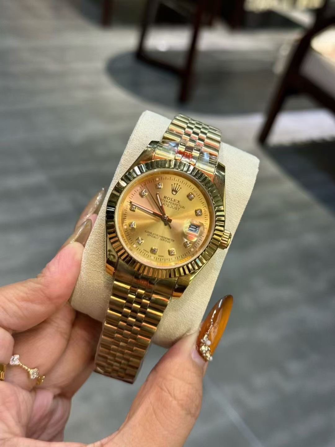 Rolex Gold-Tone Champagne Dial Watch