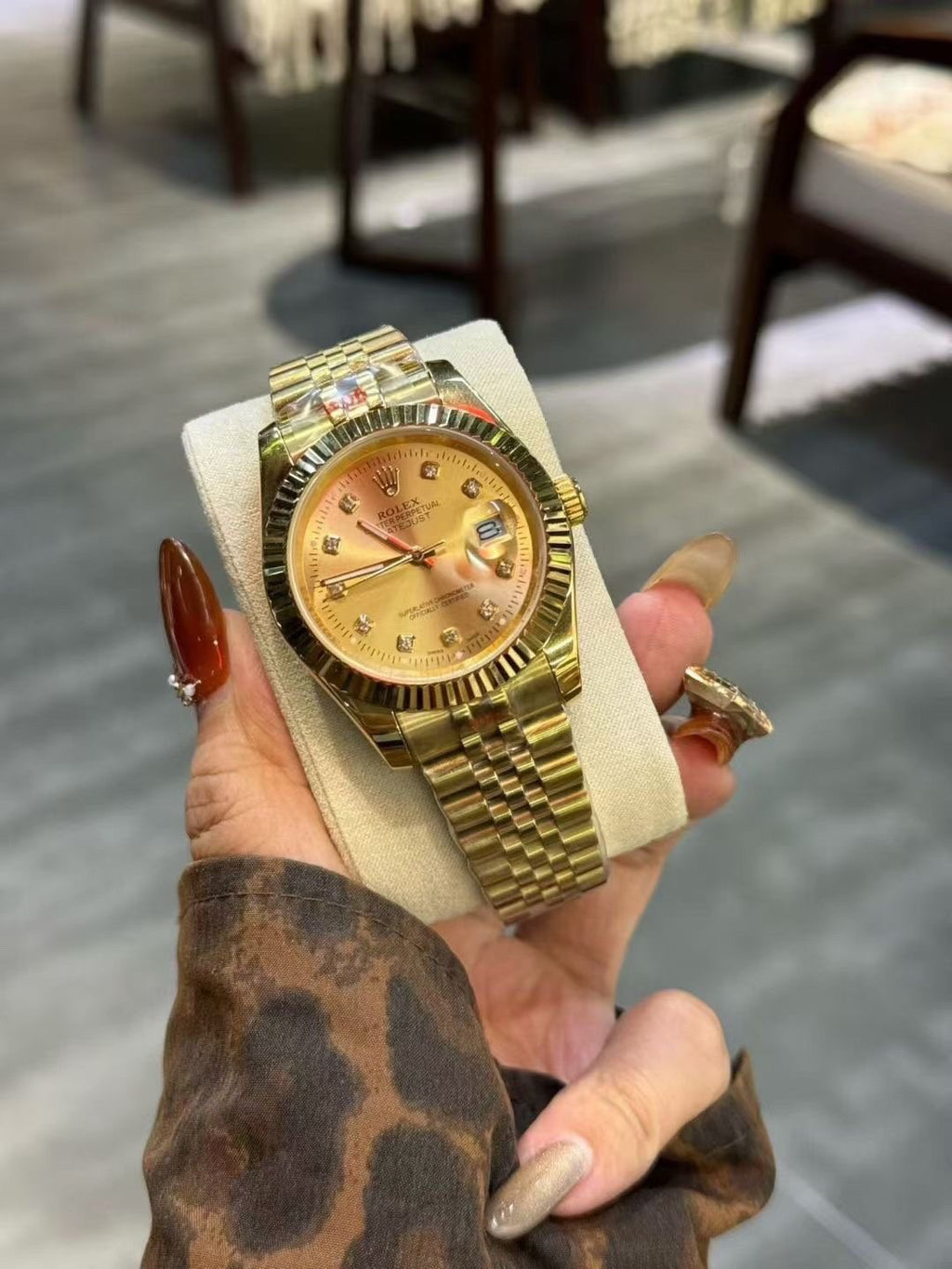 Rolex Gold-Tone Champagne Dial Watch
