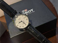 Tissot Cream Dial Black Leather Strap Watch