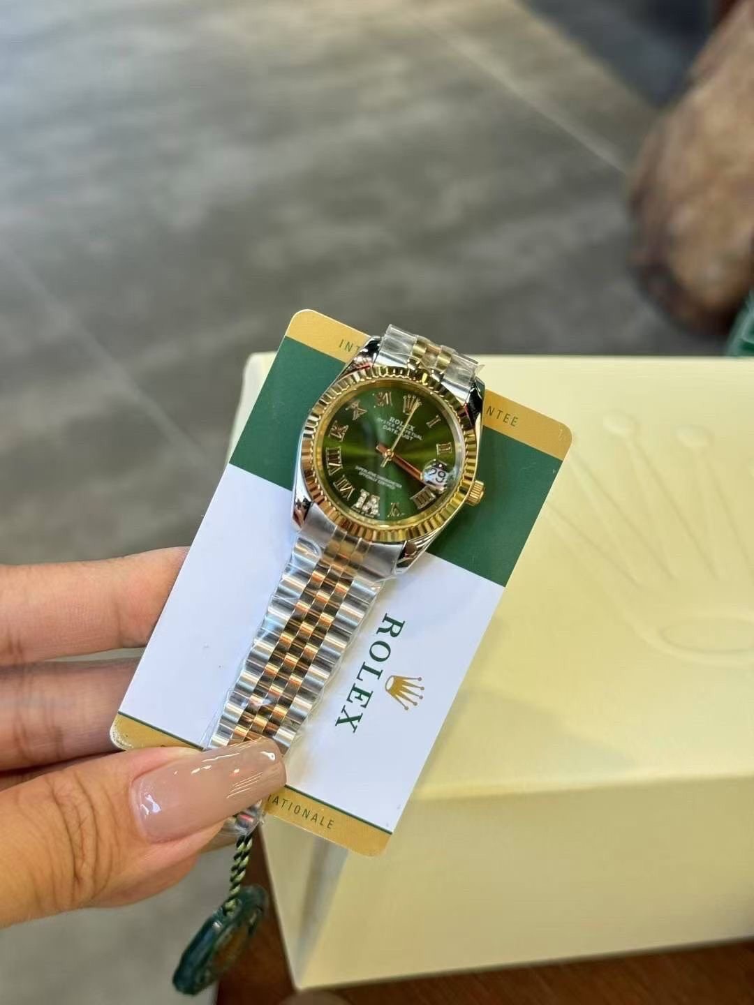 Rolex Green Dial Two-Tone Watch