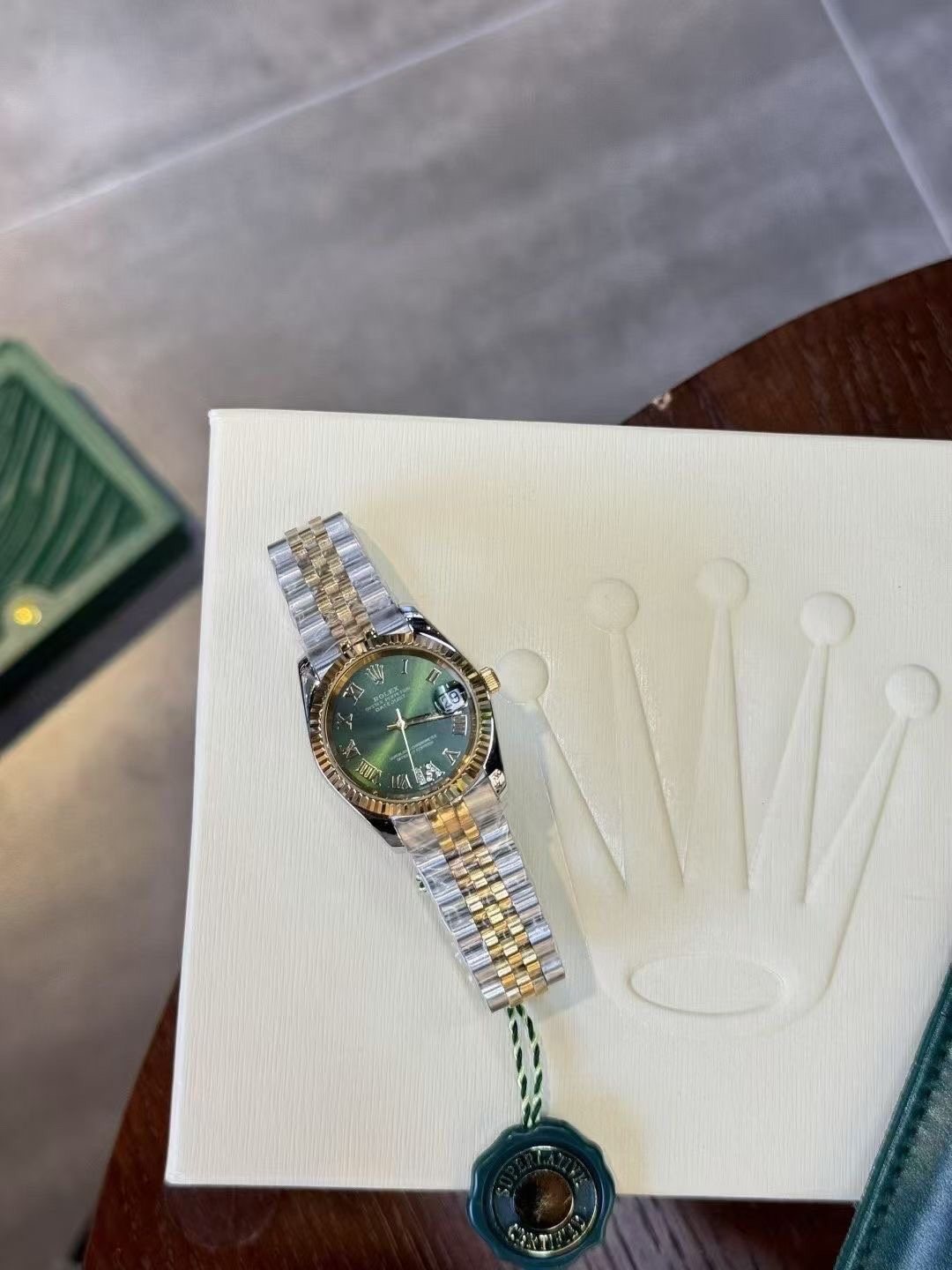 Rolex Green Dial Two-Tone Watch
