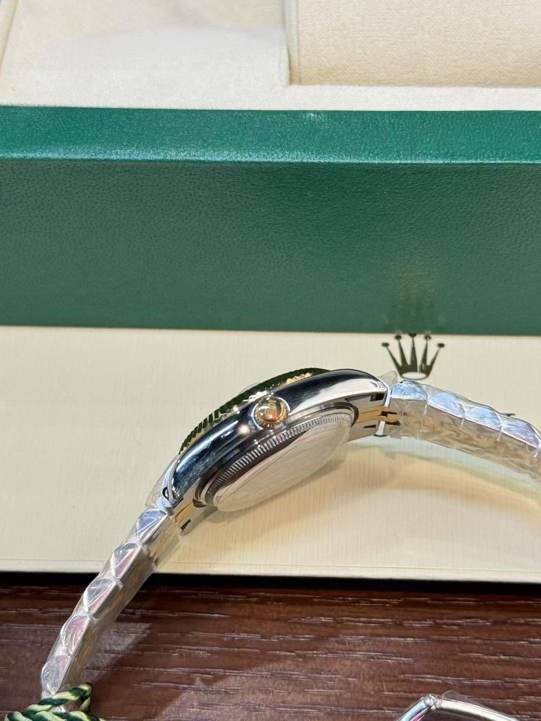Rolex Green Dial Two-Tone Watch