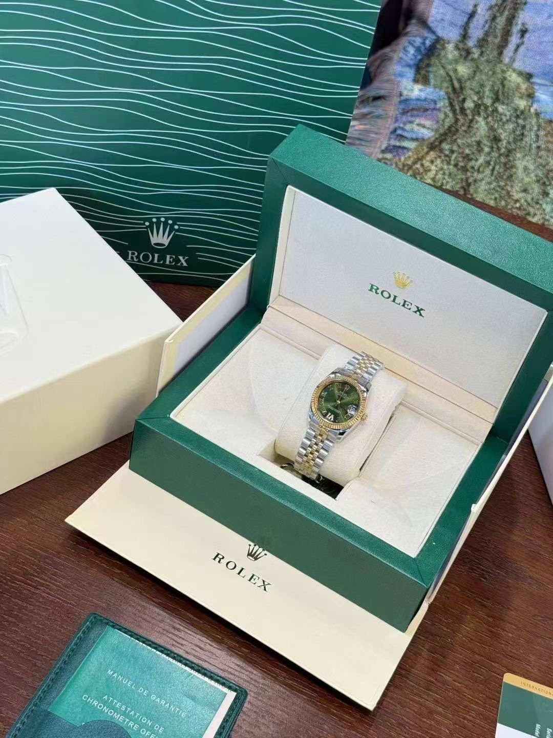Rolex Green Dial Two-Tone Watch