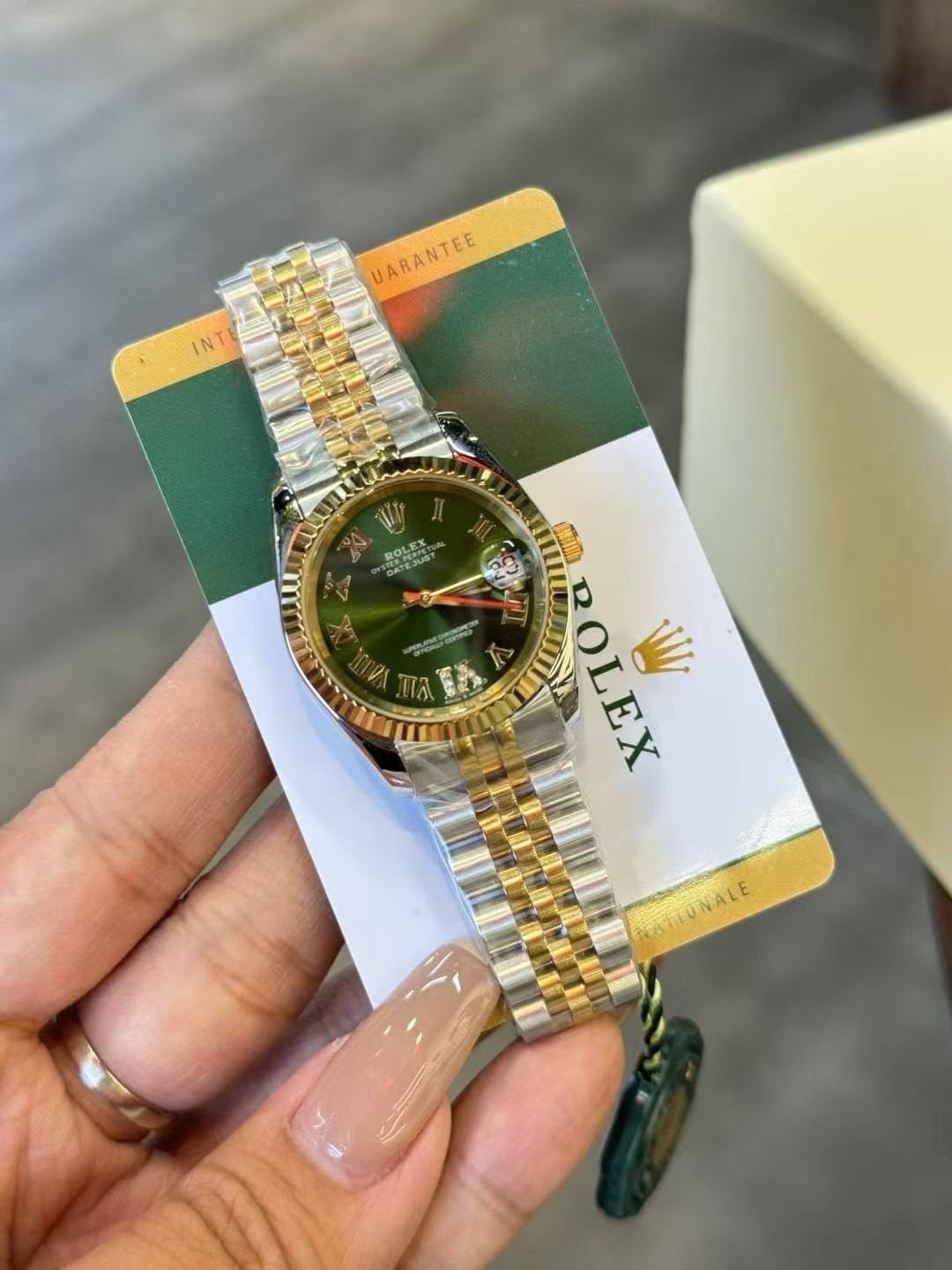 Rolex Green Dial Two-Tone Watch