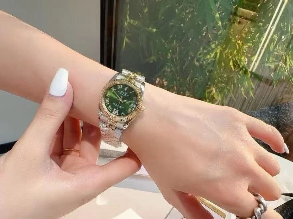 Rolex Green Dial Two-Tone Watch