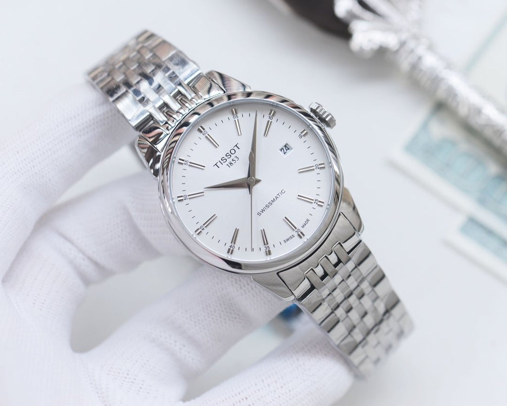 Tissot Silver Gold White Dial Bracelet Watch