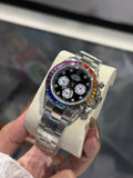 Rolex Rainbow Bezel Black Dial Watch