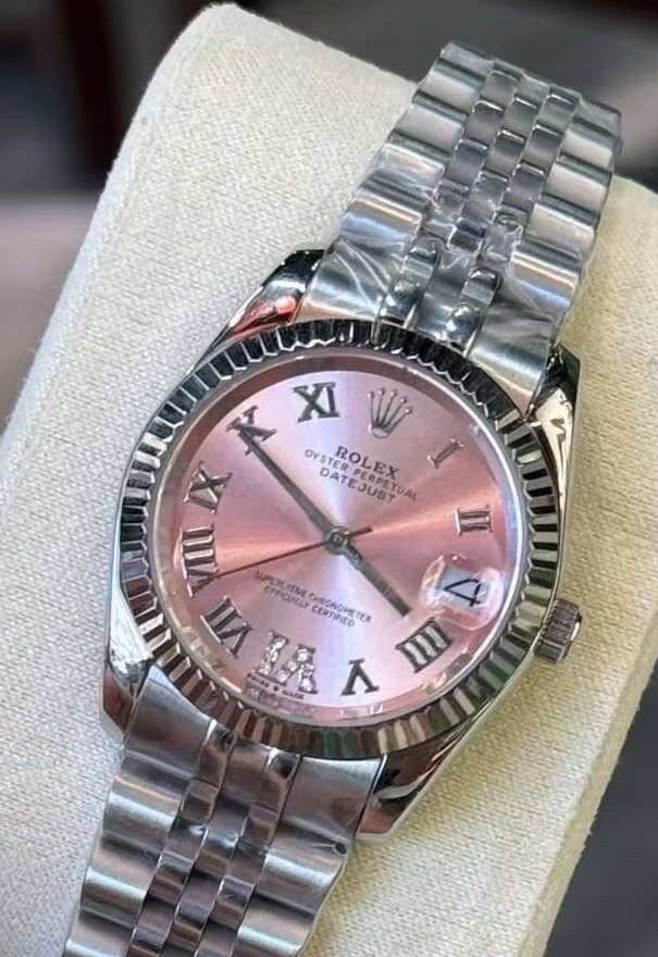 Rolex Pink Dial Bracelet Watch