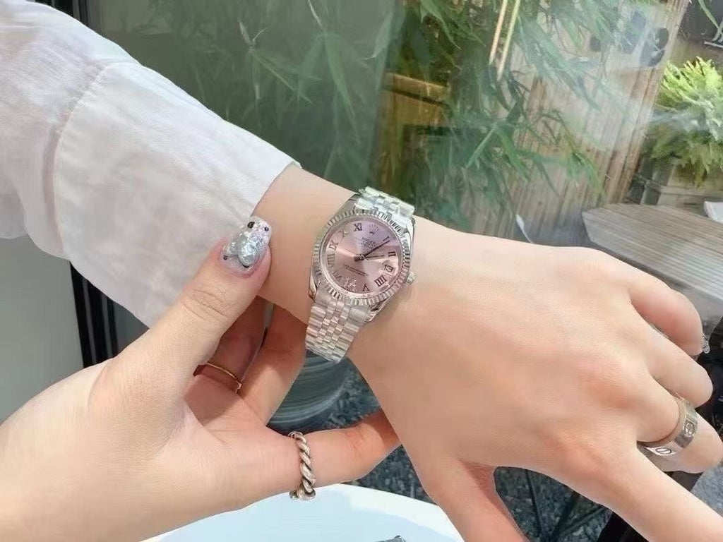 Rolex Pink Dial Bracelet Watch