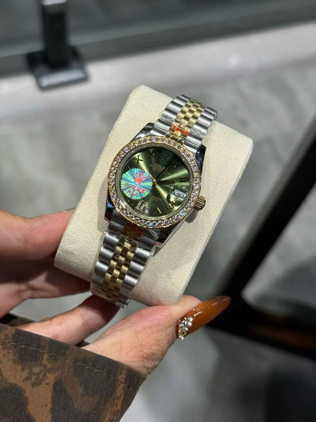 Rolex Green Dial Two-Tone Bracelet Watch