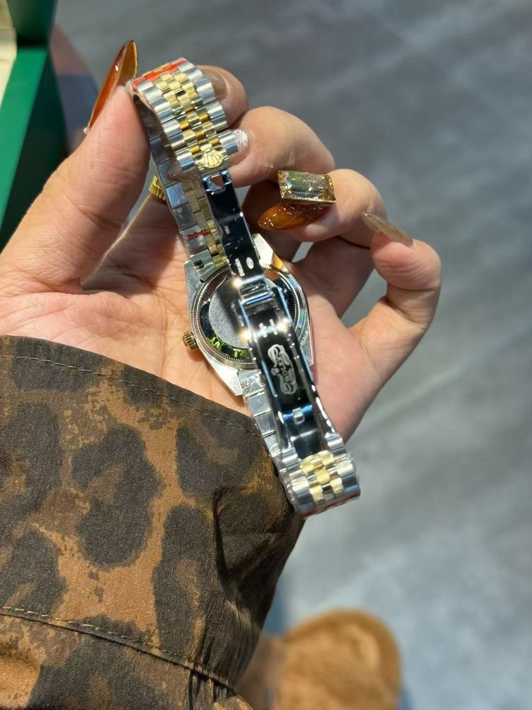 Rolex Green Dial Two-Tone Bracelet Watch