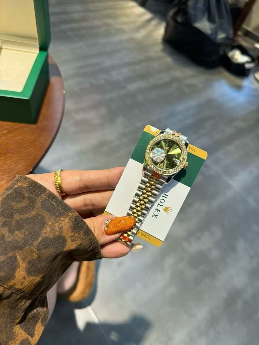 Rolex Green Dial Two-Tone Bracelet Watch