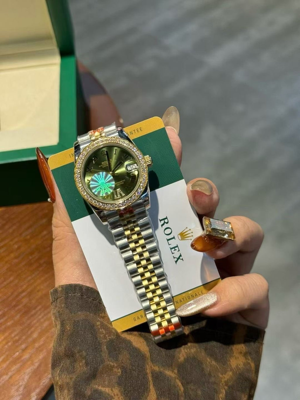 Rolex Green Dial Two-Tone Bracelet Watch