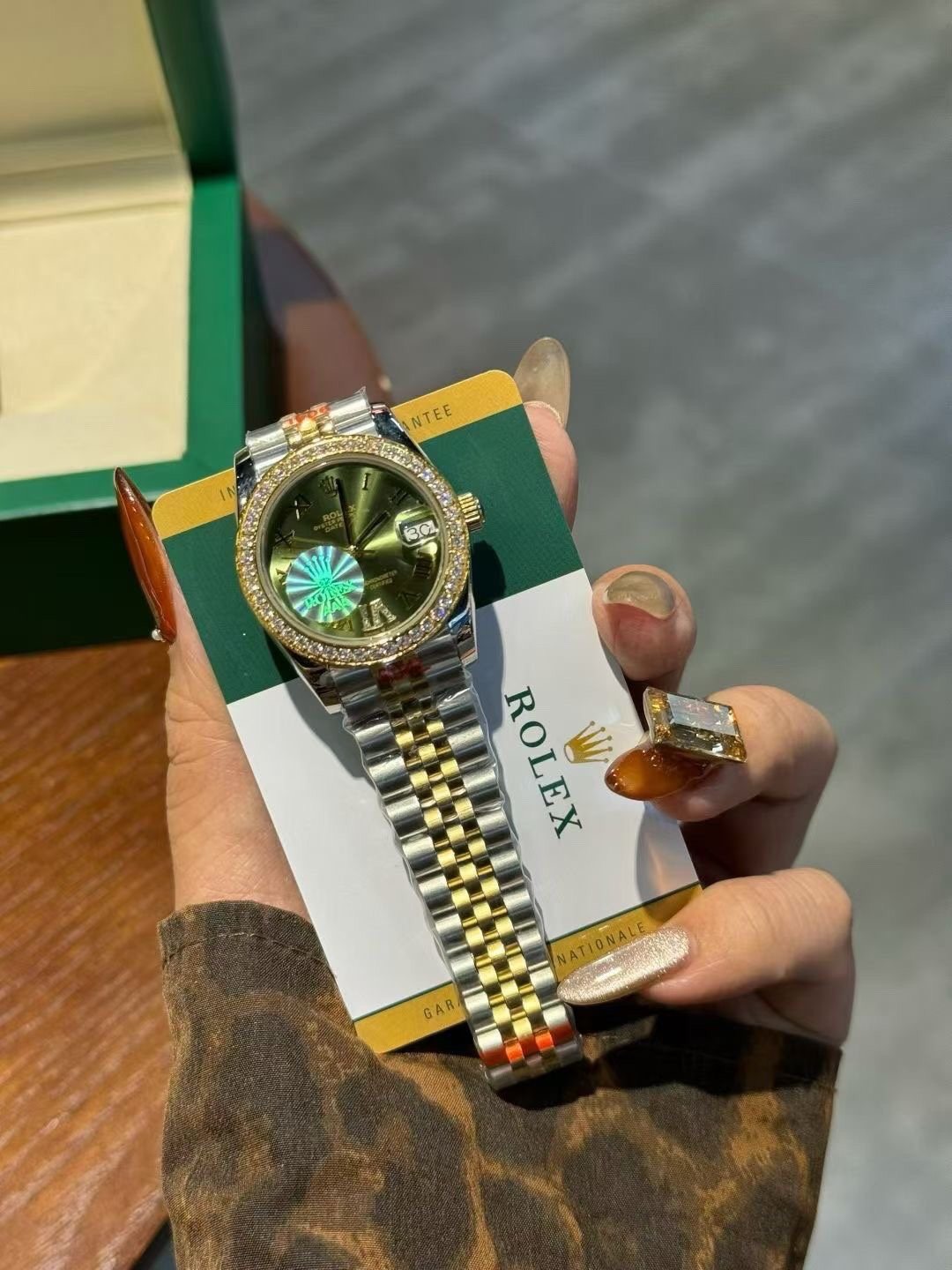 Rolex Green Dial Two-Tone Bracelet Watch