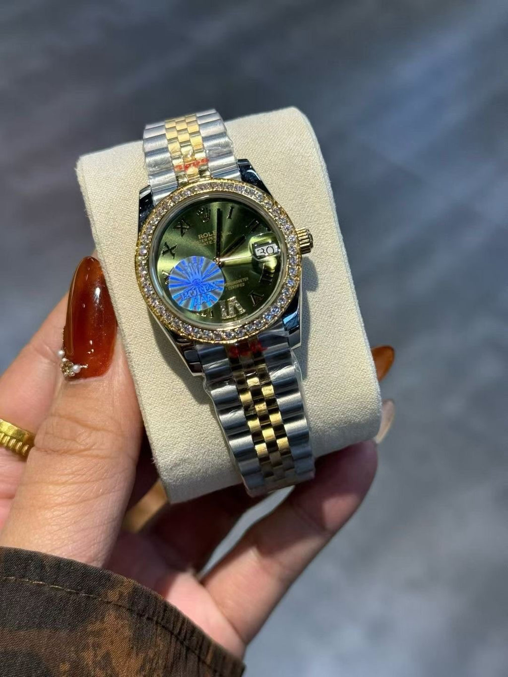 Rolex Green Dial Two-Tone Bracelet Watch