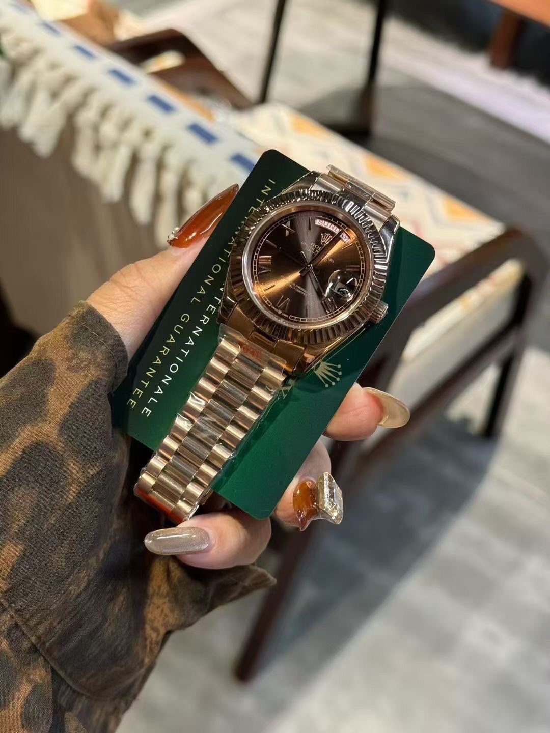 Rolex Brown Dial Two-Tone Watch