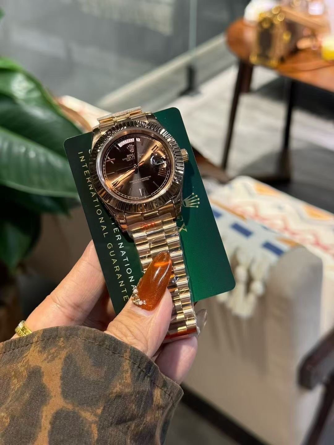Rolex Brown Dial Two-Tone Watch